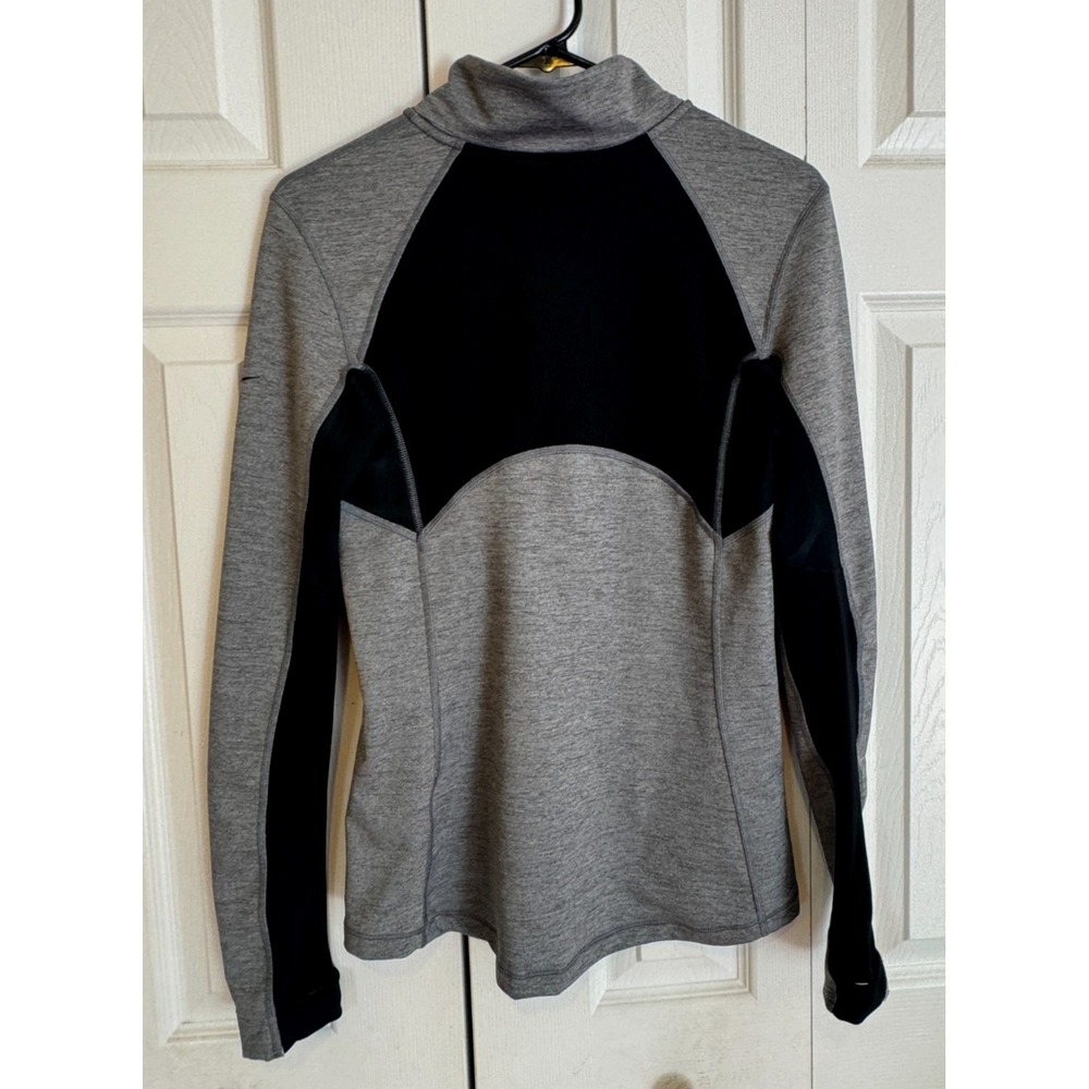 Nike Pro Hyperwarm Pullover 1/2 Zip Athletic Running Top Grey/Black Women's Med - Picture 4 of 8